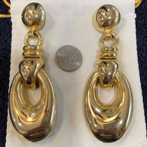 Large faux gold earrings from the 80’s